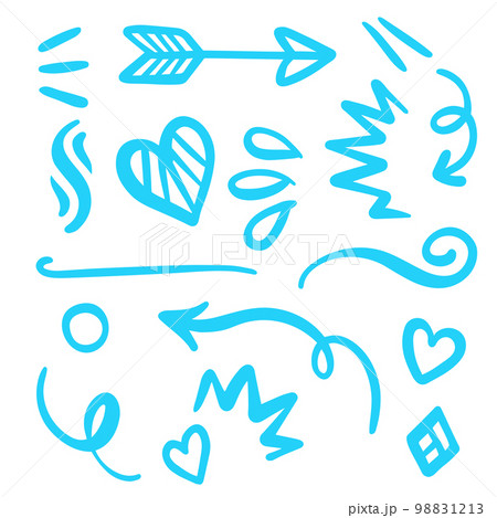 Blue Swirls and Swooshes Vector Accent Line Work - Stock Illustration  [95221421] - PIXTA