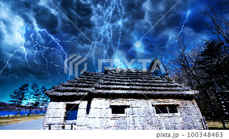 悪天候の白老アイヌコタン