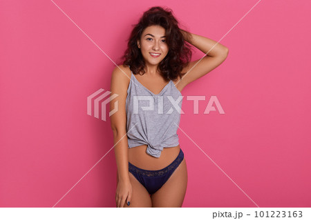 pretty girl demonstrating her underwear - Stock Photo [68368765