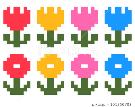 チューリップ 花 ドット絵 植物のイラスト素材 - PIXTA