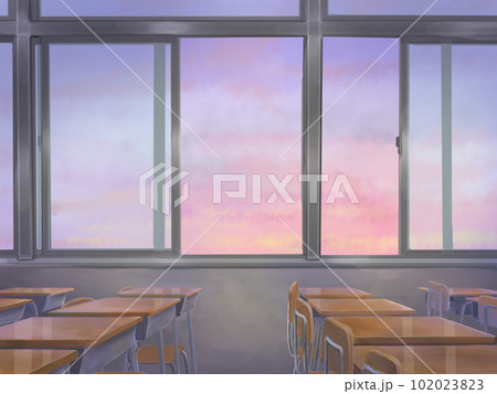 教室 学校 小学校 夕焼けのイラスト素材 - PIXTA
