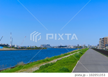 川 千葉 風景 旧江戸川の写真素材 - PIXTA