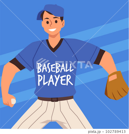 Baseball players flat color vector faceless - Stock Illustration  [77539378] - PIXTA