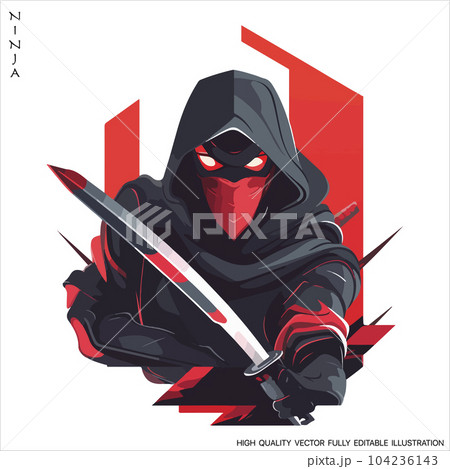 A deadly Ninja assassin. Stock Illustration