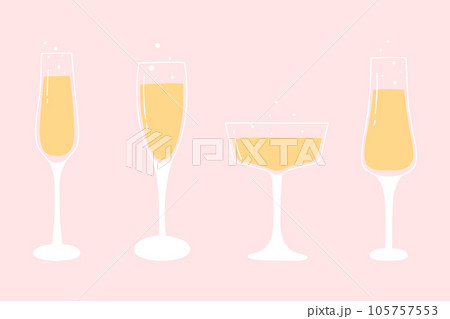 Cocktail glasses manhattan champagne wine Vector Image