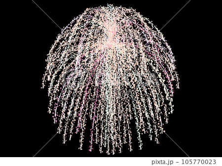 花火 打ち上げ花火 花火大会 しだれ柳の写真素材 - PIXTA