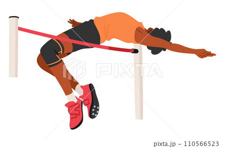 Long Jump Athlete in Motion Vector Illustration, Sport Competition