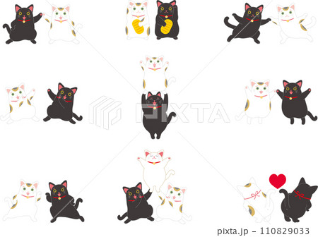 福猫のイラスト素材 - PIXTA