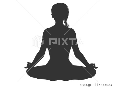 盤腳坐插圖素材- PIXTA