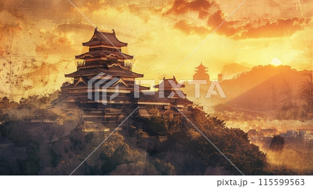 水墨画 ボタンと梅の寺の風景の絵 水墨画 ボタンと梅の寺の風景の絵 61050877e30ff15527d3a0b1ec6657