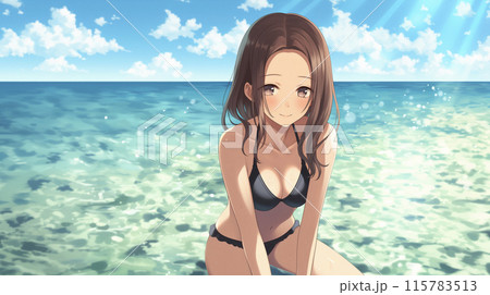 ビキニ姿のイラスト素材 - PIXTA