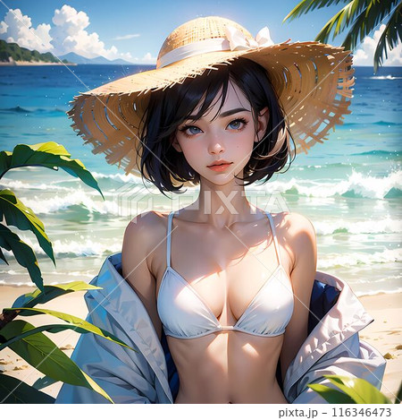 ビキニスタイルの女性イラスト ビキニ姿のイラスト素材 - PIXTA