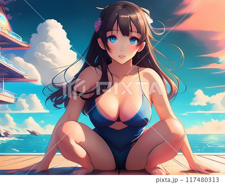 女性 人物 水着 アニメの写真素材 - PIXTA
