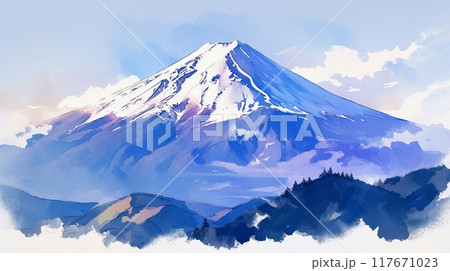 富士山 水彩画 山 富士のイラスト素材 - PIXTA