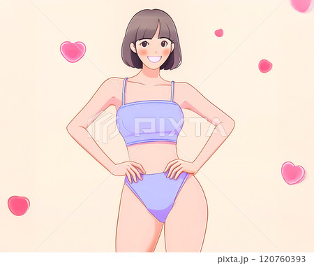 ビキニスタイルの女性イラスト ビキニ姿のイラスト素材 - PIXTA