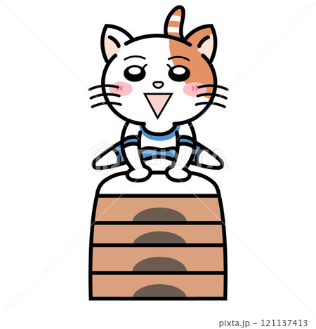 猫 跳び箱 ジャンプ 動物のイラスト素材 - PIXTA