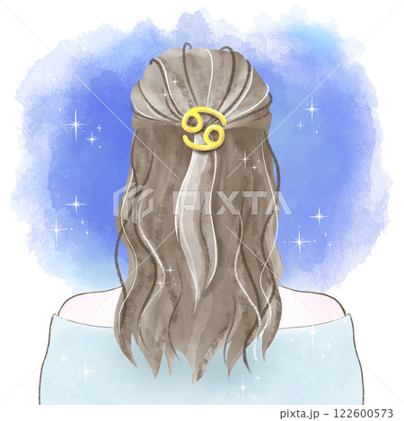 25424B 手描きイラスト オリジナル 水彩画 マーメイド