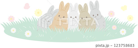 十二支のウサギの絵 かわいい干支のウサギ 卯：イラスト無料