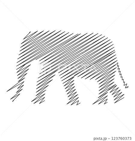 ぞう ゾウ 象 モノクロのイラスト素材 - PIXTA