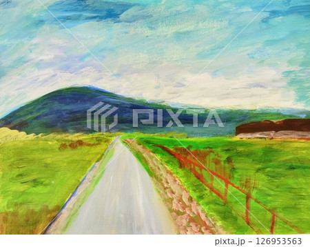 風景 水彩画 山 夏のイラスト素材 - PIXTA