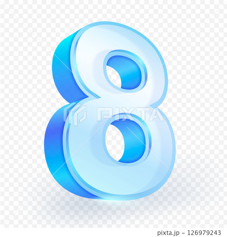 8 ハチ 数字 青のイラスト素材 - PIXTA
