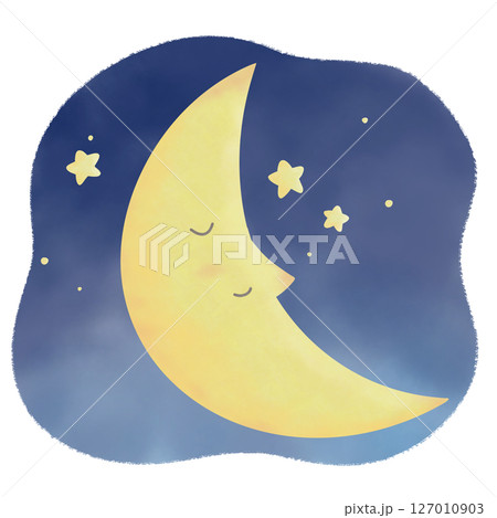月 お月様 顔 挿絵のイラスト素材 - PIXTA