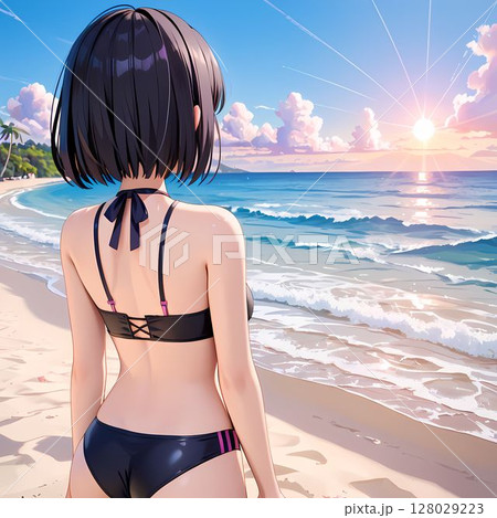 ビキニスタイルの女性イラスト 水着姿のイラスト素材 - PIXTA