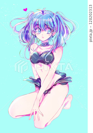 水着 美少女 ビキニ ツインテールのイラスト素材 - PIXTA