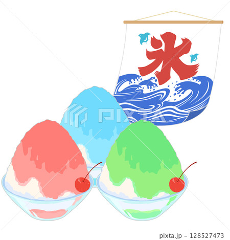氷旗 暖簾 のれん かき氷の写真素材 - PIXTA