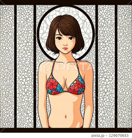 ビキニスタイルの女性イラスト ビキニ姿のイラスト素材 - PIXTA