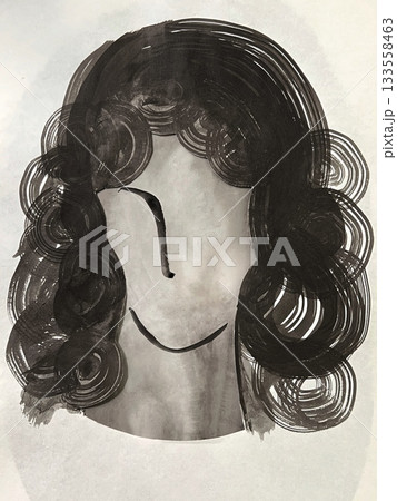 女性 水墨画 人物 若いの写真素材 - PIXTA