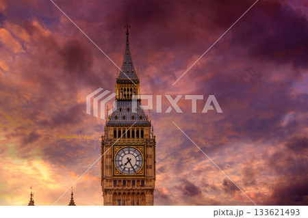 ロンドン ビッグベン ビッグ・ベン 夕日の写真素材 - PIXTA