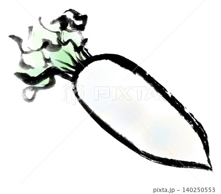大根 水彩画 野菜 水墨画のイラスト素材 - PIXTA